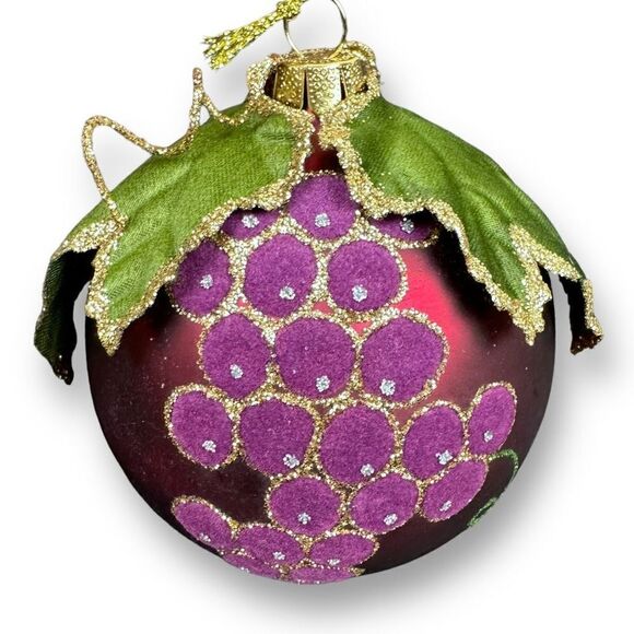 No Brand Other - Christmas Ball Ornament Holiday Decoration Purple Green Gold 3.5"